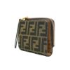 圖片 Fendi Baguette 緹花布FF logo L型零錢袋對開短夾(棕)