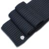圖片 Moncler 品牌刺繡logo編織羊毛混紡圍巾(黑)