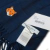 圖片 Maison Kitsune 刺繡狐狸Logo羊毛圍巾(多色任選)