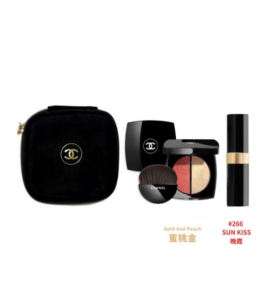 圖片 CHANEL 香奈兒彩妝 繁花腮紅COCO唇膏組-蜜桃金 & 226 晚霞 - 精選組合/專櫃緞帶包裝