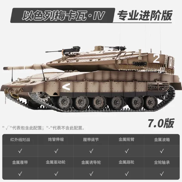 圖片 [酷飛] 恆龍遙控坦克梅卡瓦發射金屬履帶超大成人電動軍事模型男孩玩具車專業進階版