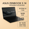 圖片 ⭐️ASUS Zenbook S 14 UM3406KA-0052K340H 玉石黑 華碩AI時尚極致OLED筆電/Ryzen AI 5 340/16GB LPDDR5X/1TB PCIe/14吋 16:10 FHD+ OLED/W11⭐️