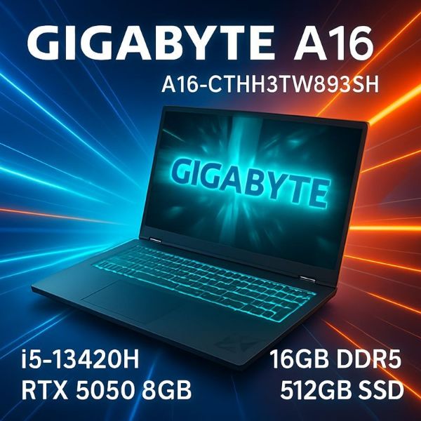 圖片 ⭐️GIGABYTE GAMING A16 CTHH3TW893SH 技嘉戰鬥版電競筆電/i5-13420H/RTX5050 8G/16GB DDR5/512GB PCIe/16吋 16:10 WUXGA 165Hz/W11⭐️