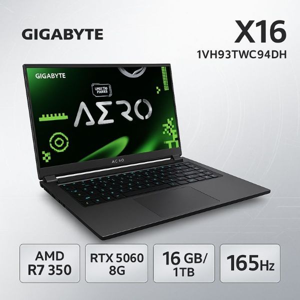 圖片 GIGABYTE AERO X16 1VH93TWC94DH 幻月白 AI輕薄電競筆電/R7 350/RTX5060 8G/16GB DDR5/1TB PCIe/16吋 IPS WQXGA(2560X1600)165Hz /W11🎈送保護套/滑鼠墊/鍵盤膜🎈
