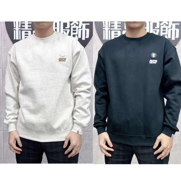 圖片 ［SKR精品服飾］AAPE 猿人刺繡logo 內刷毛 長袖 大學T C349