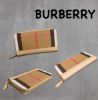 圖片 ［SKR精品服飾］BURBERRY 格紋拼接牛皮 奶茶色 錢包 拉鏈長夾