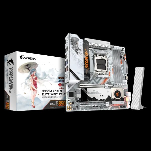 圖片 技嘉 B850M AORUS ELITE WIFI7 ICE-P(雕妹)(M-ATX/獨家)12+2+2相