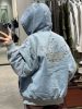 圖片 Adidas Originals Denim Padded Jacket 牛仔連帽外套 人造絨 丹寧 刷舊水洗 淺藍色 刺繡 厚磅 /預購
