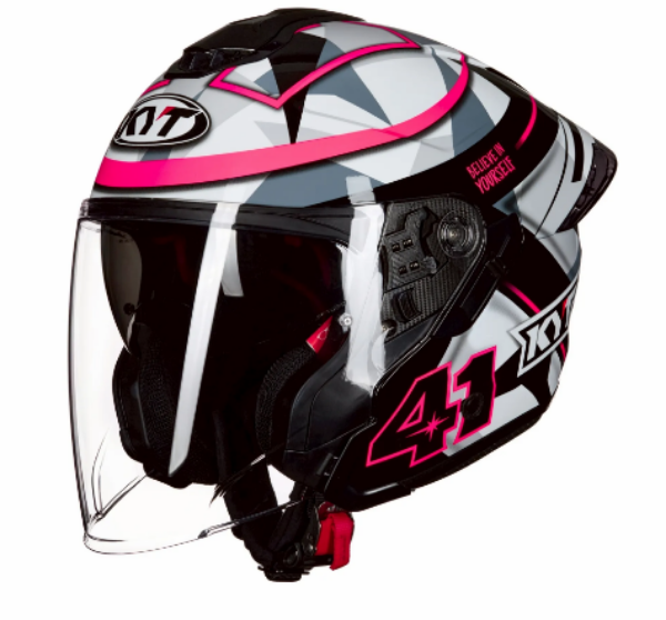 圖片 【台中硬了安全帽】 KYT TR-A TRA 彩繪2018 灰粉 41 選手彩繪 新品 公司貨 含稅