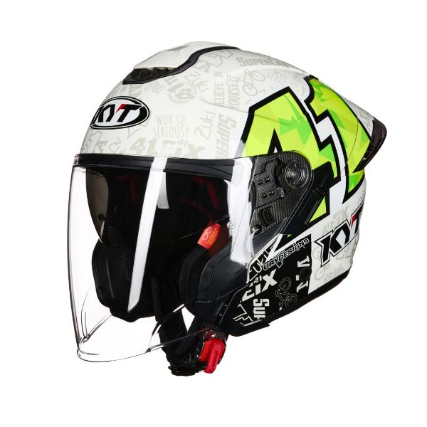 圖片 【台中硬了安全帽】 KYT TR-A TRA 彩繪2021 白螢光黃 41 選手彩繪 新品 公司貨 含稅