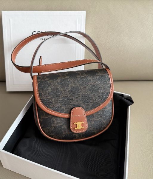 圖片 「M.Y精品」Celine 凱旋門 mini 馬鞍包 經典老花 