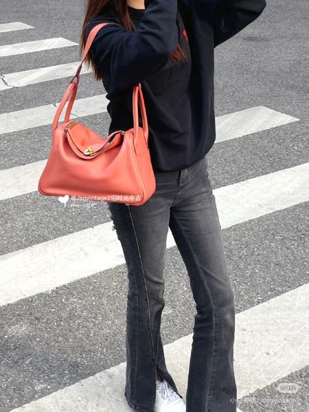 圖片 「M.Y精品」愛馬仕 Hermes Lindy 30 龍蝦粉 銀釦