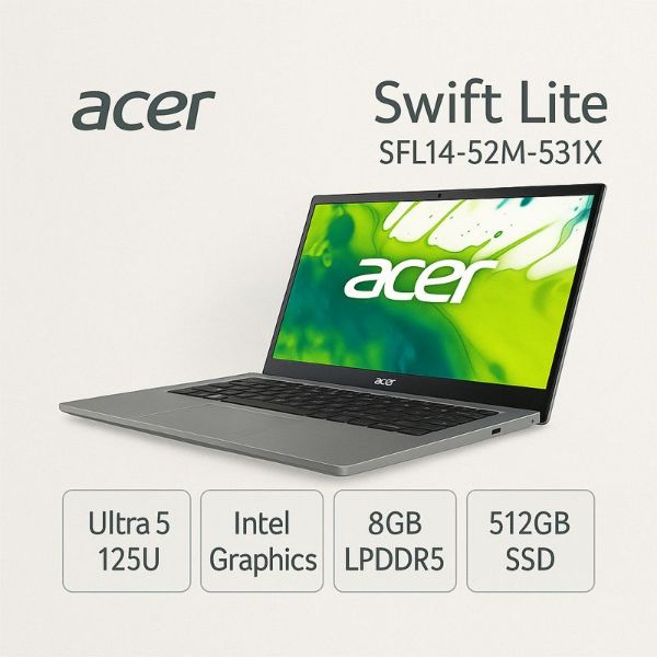 圖片 ⭐️ACER_宏碁Swift Life 14吋 AI筆電灰色(Ultra 5 125U/8GB+8GB/512GB/WIN11/SFL14-52M-531X)⭐️