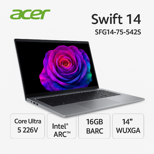 圖片 ACER 宏碁Swift 14吋40TOPS AI筆電藍色(Ultra5-226V/16G/512G/Intel ARC/W11/SFG14-75-542S)🎈送保護套/滑鼠墊/鍵盤膜🎈