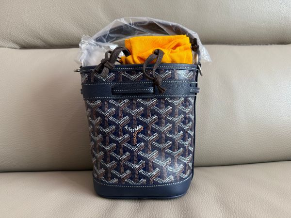 圖片 「M.Y精品」goyard 戈雅 mini水桶包 PetitFlot  經典款 深藍色