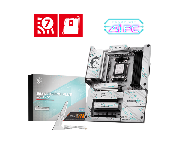 圖片 微星 B850 GAMING PLUS WIFI PZ 背插(ATX/LAN5G+Wi-Fi 7/註五年/白)12+2+1相