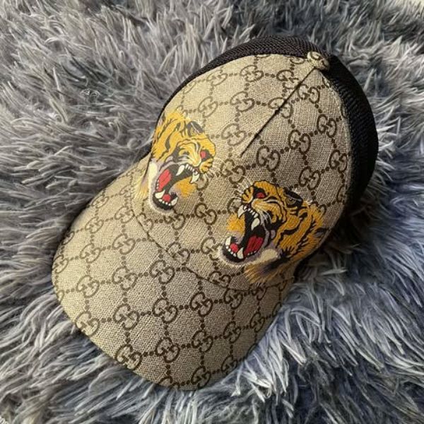 圖片 Gucci 經典老花老虎棒球網帽