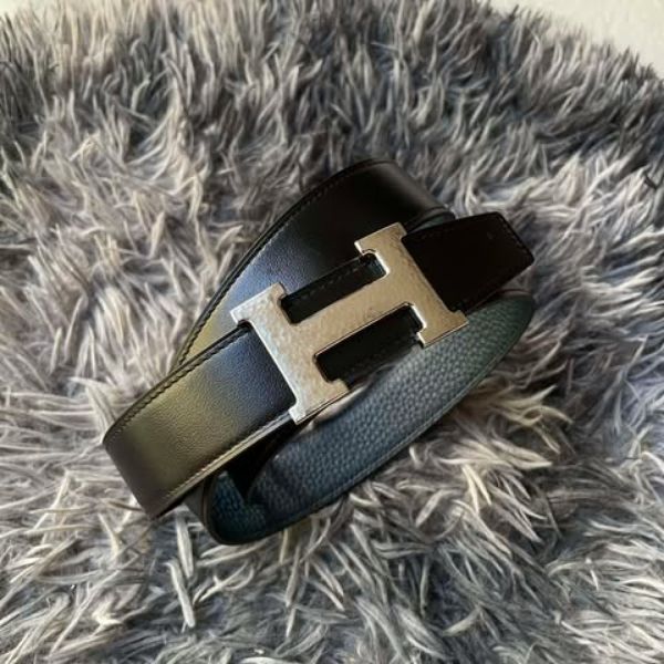 圖片 Hermes 黑拼藍H雙面腰帶