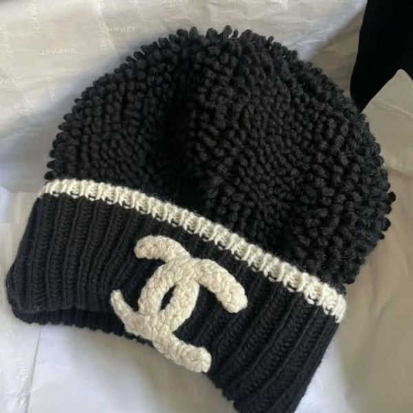 圖片 Chanel 24k 黑白針織毛帽