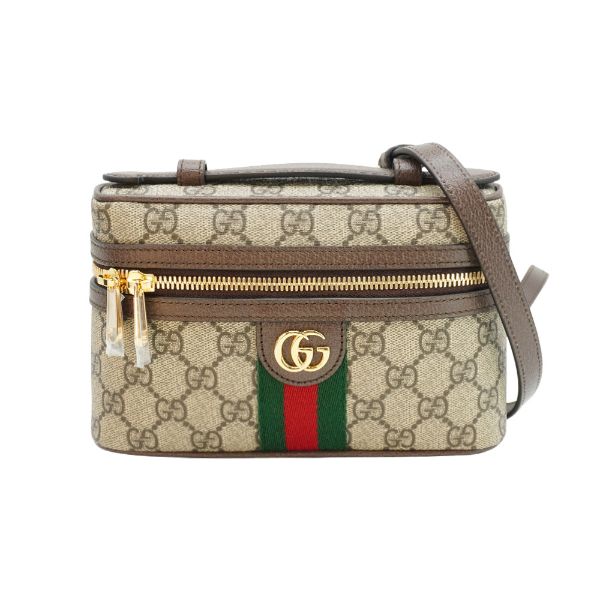 圖片 Gucci Ophidia 帆布手提兩用斜背化妝包(816357-烏木)