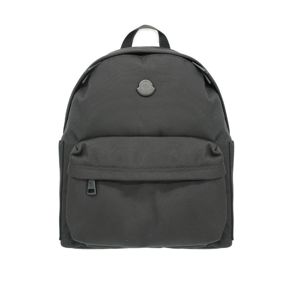 圖片 Moncler 尼龍品牌皮標拉鍊後背包(黑)