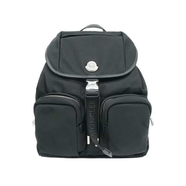 圖片 Moncler 尼龍壓釦雙口袋束口後背包(黑)