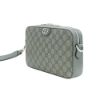 圖片 Gucci 展示品  GG Supreme帆布拉鍊斜背相機包(699439-灰)