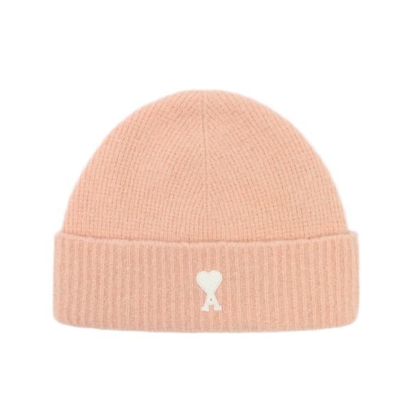 圖片 AMI PARIS 品牌LOGO 羊駝混紡毛帽 粉色 - UBO005KN0135 6807