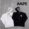 圖片 ［SKR精品服飾］AAPE 裂紋猿人 帽子草寫字母 內刷毛 棉質 連帽外套 D314