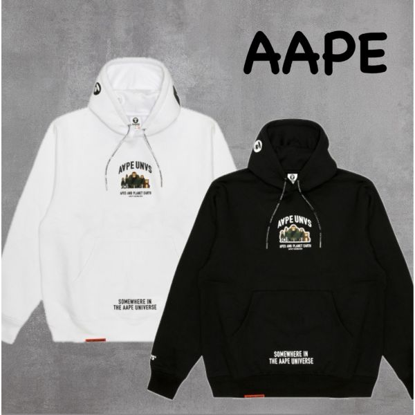 圖片 ［SKR精品服飾］AAPE 猿人軍團 帽簷印花logo 內刷毛 長袖 帽T MB378