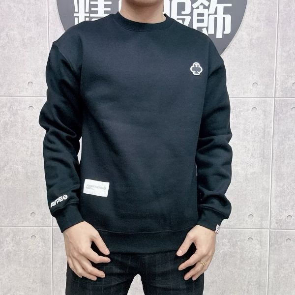 圖片 ［SKR精品服飾］AAPE 梅花猿人小標 內刷毛 長袖 大學T C344