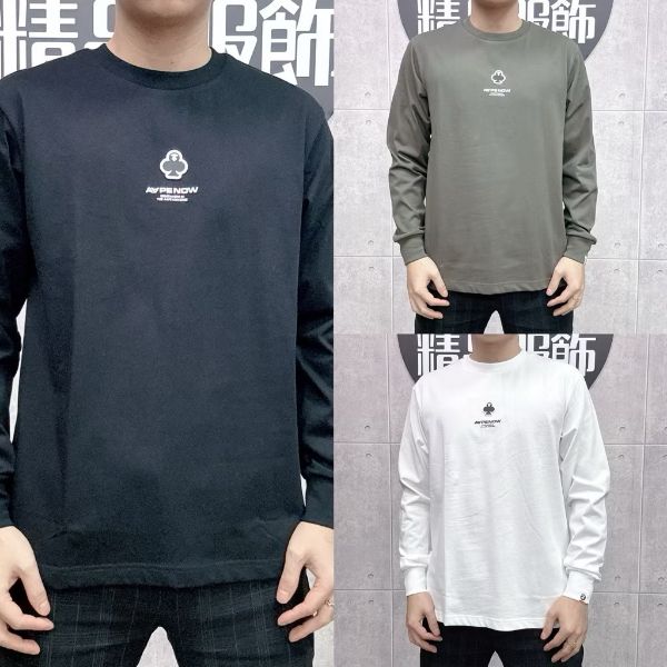 圖片 ［SKR精品服飾］AAPE 梅花猿人小標 背後字母 長袖T恤 M1716