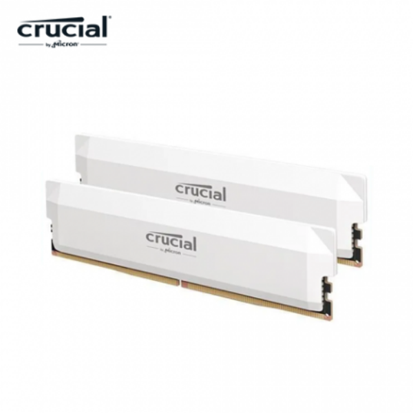 圖片 美光 Micron Crucial PRO 超頻 32GB(雙通16GB*2) D5 6400/CL38 白色散熱片
