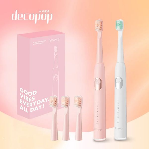圖片 decopop 大可波波極淨鑽白音波電動牙刷 (DP-253)