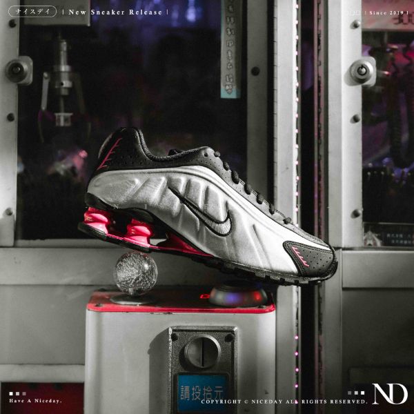 NICEDAY 現貨 NIKE W SHOX R4 黑銀粉 銀 粉 氣墊 復古 彈簧 AR3565-012