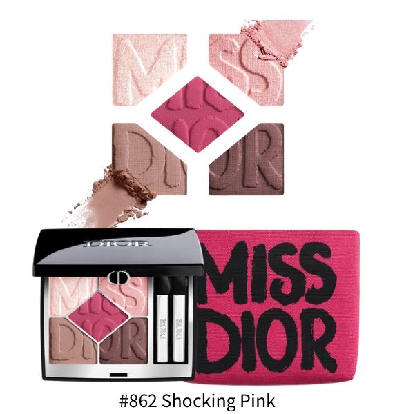 圖片 🔥DIOR 迪奧彩妝 經典五色眼影 6.5g #862 閃耀桃粉 Shocking Pink - 限量塗鴉彩妝xMISS DIOR