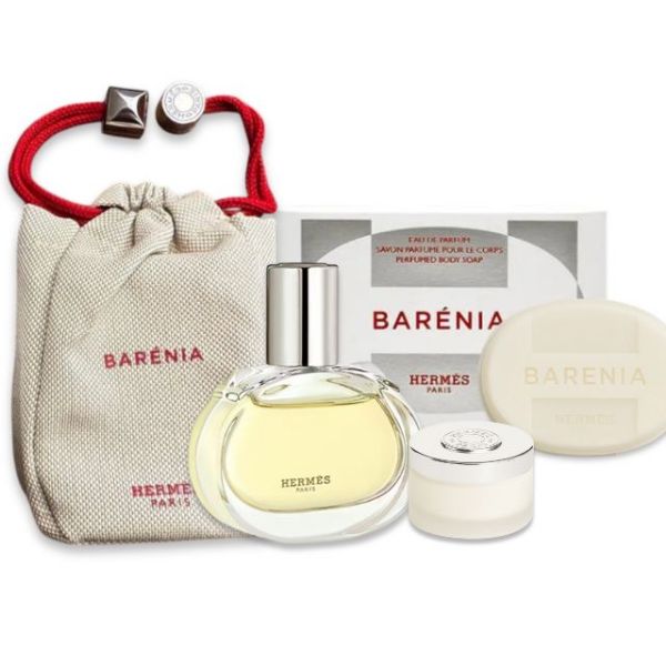 圖片 HERMÈS 愛馬仕香氛 巴蕾尼亞 BARENIA 迷你版組合附束口袋 -淡香精/香皂/身體乳🌟精巧收藏款🌟