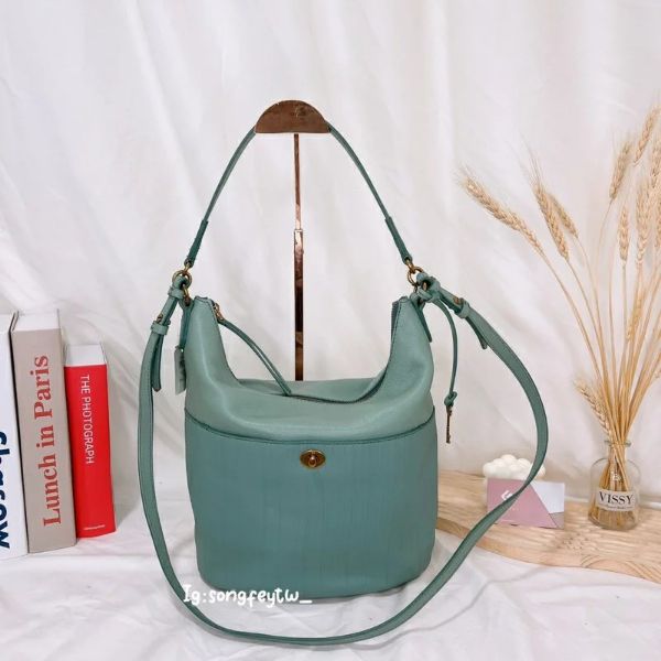 圖片  Fossil 牛皮水桶包 肩背包 斜背包