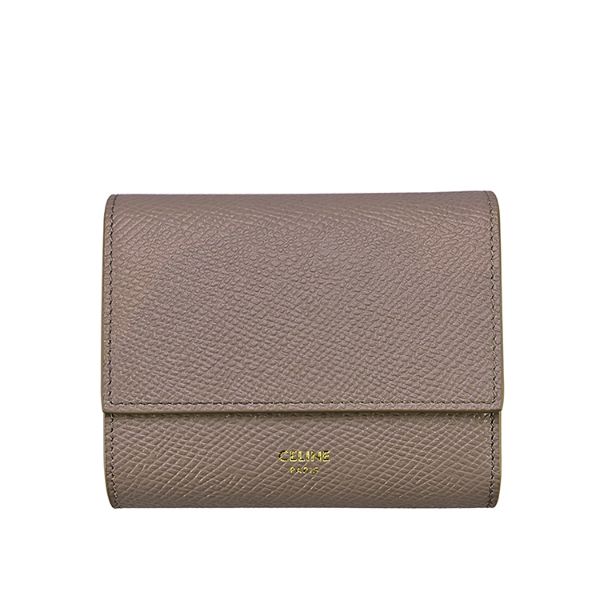 圖片 CELINE 經典粒面牛皮小款三折短夾 (鵝卵石色)