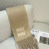 圖片 MIUMIU 奶茶色羊毛混馬海毛圍巾