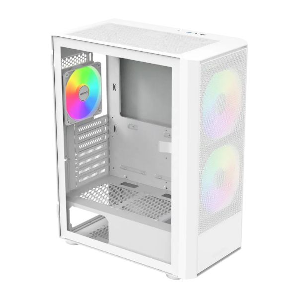 圖片 【MONTECH】君主 X2 Plus 側掀式玻璃機殼 (ATX/Type-C/內含三風扇) 白色