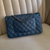 圖片 Chanel 午夜藍銀釦外縫線經典款CF25 