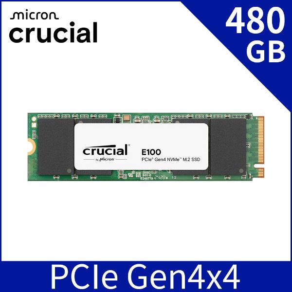 圖片 美光 Micron E100 480G/Gen4 PCIe 4.0/讀4700/寫2500/QLC【五年保】