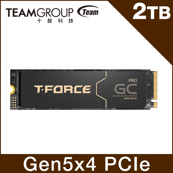圖片 十銓 T-Force GC PRO(石墨烯)2TB/Gen5/讀12500/寫11000/DRAM快取【五年保】