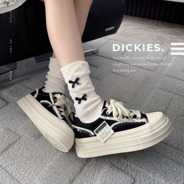 NICEDAY 代購 Dickies 英倫 厚底 增高 帆布鞋 黑 黑白 女款 251W50LXS57B