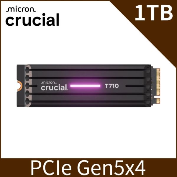圖片 美光 Micron Crucial T710 1TB含散熱片 Gen5 PCIe 5.0 讀14900/寫13700/TLC【五年】