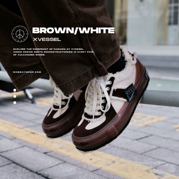 NICEDAY 代購 Xvessel 黑尾 德訓鞋 解構 翻毛皮 休閒 棕色 可可 摩卡 白 復古 硫化鞋 增高 F24X66