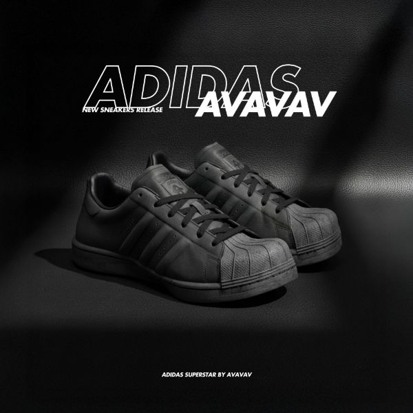 NICEDAY 代購 AVAVAV Carbon x Adidas Superstar 聯名 黑 皮革 圓頭 流線 異行 JR9458