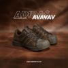 NICEDAY 代購 AVAVAV Carbon x Adidas Superstar 聯名 棕色 可可 摩卡 皮革 圓頭 流線 異型 JR4280