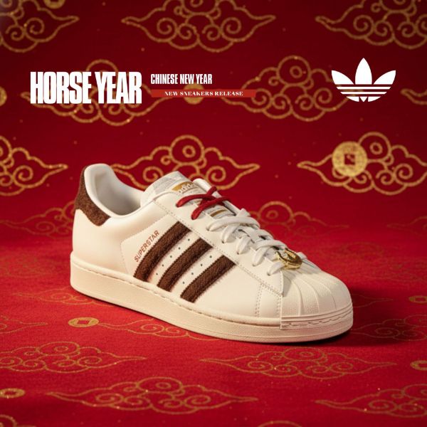 NICEDAY 代購 Adidas Superstar CNY 馬年 新年 春節 農曆 馬 酒紅 白 白紅 KJ6293